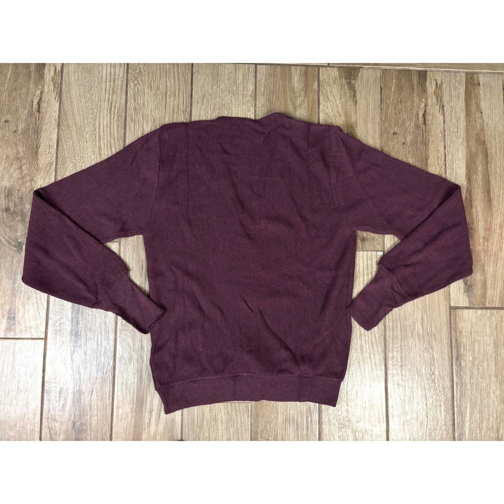Vintage Christian Dior Cardigan Burgundy Wool Blend Size L Mens - Picture 2 of 10